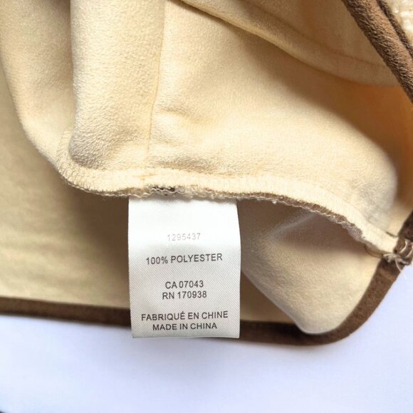 NWT HOUSE OF HARLOW 1960 CREAM BROWN SHERPA CROPPED OVERSIZED VEST - L - Picture 8 of 9